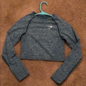 SOLD Gym shark Vital Seamless Crop top - Deep Teal